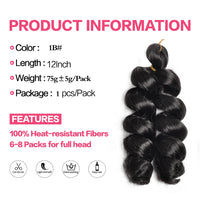 French Loose Curly Braiding Hair12Inch Synthetic French Curl Braiding Hair Extensions Pre Stretched Deep Wavy Twist Crochet Hair