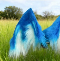 New Hand Made Work Halloween French Blue Wolf King Ears Hairhoop Tail Set Anime DIY Costume Accessories Cosplay Custom Made