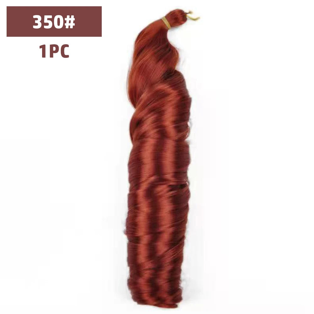 French Curls Braiding Hair 12-24inch Hair Extensions Synthetic Hairs Spiral Curls Braids Pre Stretched Loose Wave Braiding Hair