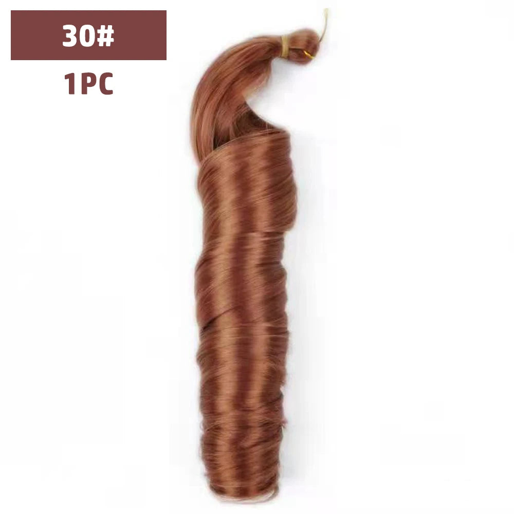 French Curls Braiding Hair 12-24inch Hair Extensions Synthetic Hairs Spiral Curls Braids Pre Stretched Loose Wave Braiding Hair