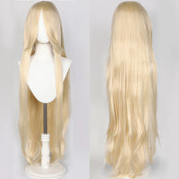 100cm Long Straight Synthetic Wig with Bangs – Pink Purple Cosplay Wig for Women