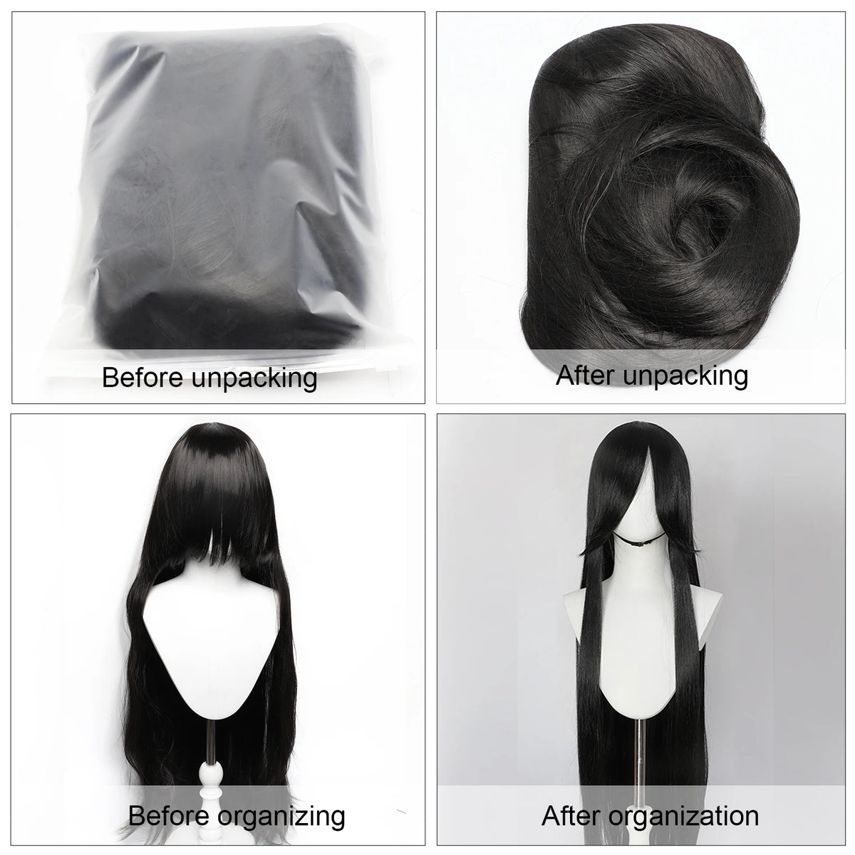 100cm Long Straight Synthetic Wig with Bangs – Pink Purple Cosplay Wig for Women