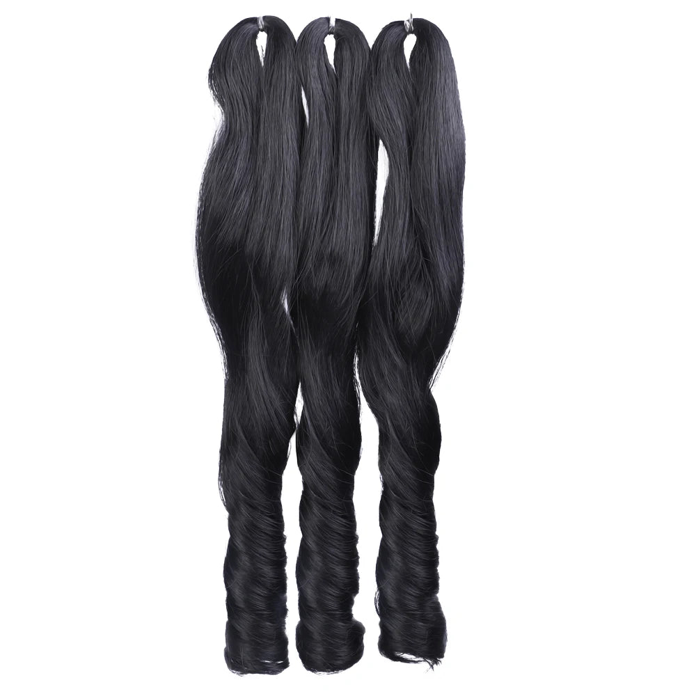 18 Inch French Curly Crochet Braiding Hair Synthetic Blonde Loose Wave Braids Hair Spiral Curls Hair Extensions