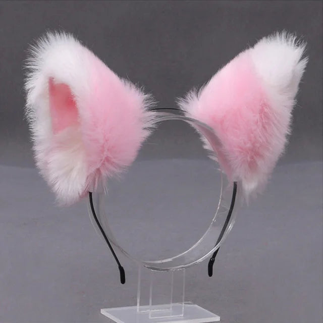 Furry Animal Cat Fox Ear Hair Hoops Party Cosplay Fur Hairband Girls Fashion Halloween Anime Headbands Headwear Hair Accessories