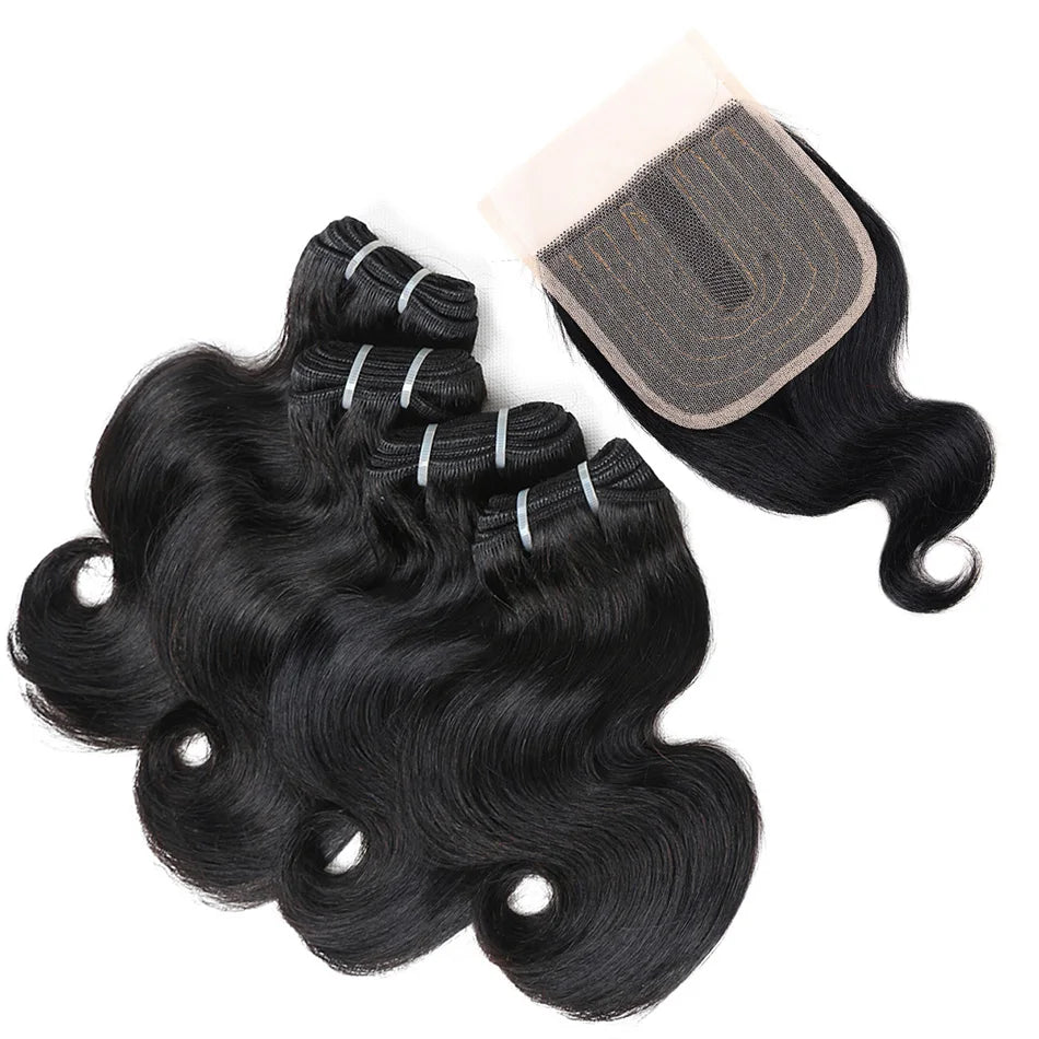 Ombre Body Wave Human Hair Bundles with Closure