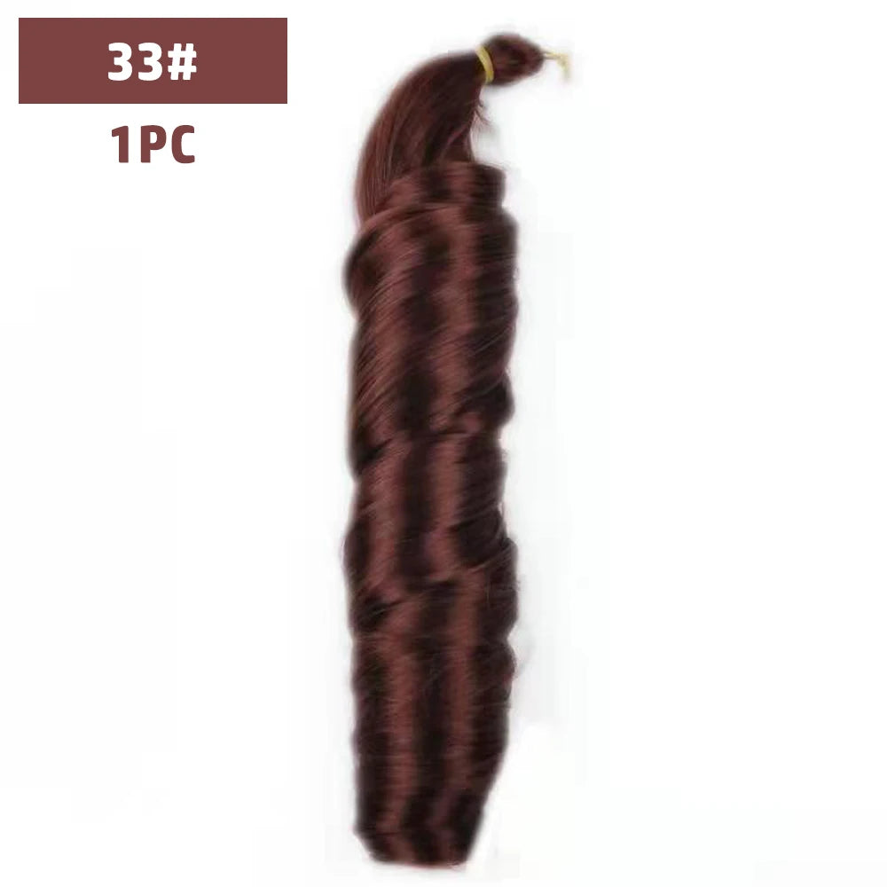 French Curls Braiding Hair 12-24inch Hair Extensions Synthetic Hairs Spiral Curls Braids Pre Stretched Loose Wave Braiding Hair