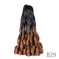 1B/Pink 24" Synthetic French Curly Braiding Hair Pre Stretched Loose Wavy Spiral Curl Crochet Braids Hair Extensions for Women