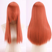 Cosplay Synthetic Wig 60cm Long Straight Curly Hairpiece Thickened High Temp Fiber Rainbow Color Rose Cap Party Halloween