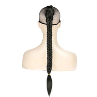 Synthetic Long Fishtail Bubble Braid Ponytail – Claw Clip-In Lantern Tail Hairpiece for Women