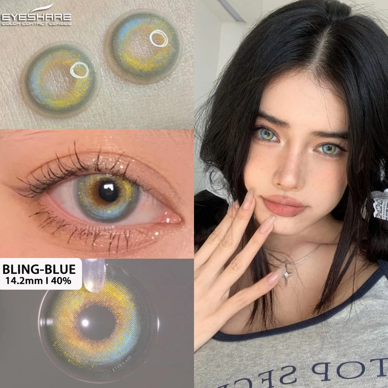 Color Contact Lenses For Eyes 2pcs Natural Colored Lens Blue Pink Beauty Contact Lenses Eye Yearly Cosmetic Color Lens