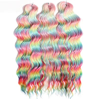 Water Wave Ombre Blonde Braiding Hair Extensions – Deep Wave Afro Curl Crochet for Women
