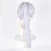 Silver White Short Double Ponytail Wig – High-Quality Synthetic Anime Cosplay Wig (Frieren-Inspired)
