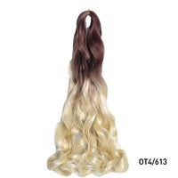 1B/Pink 24" Synthetic French Curly Braiding Hair Pre Stretched Loose Wavy Spiral Curl Crochet Braids Hair Extensions for Women
