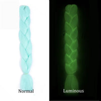 24 Inch Glow in the Dark Braiding Hair – Synthetic Rainbow Jumbo Braid Extensions
