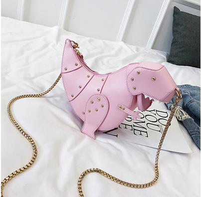 Dinosaur Design Rivets Women& Purses and Handbags Shoulder Chain Bag Designer Small  Crossbody Bag Female Clutch Bag Pu Leather