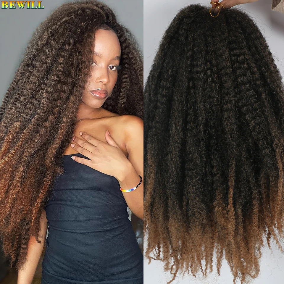 18 Inch Marley Twist Crochet Hair – Ombre Black to Blonde Synthetic Afro Braiding Hair
