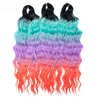 Water Wave Ombre Blonde Braiding Hair Extensions – Deep Wave Afro Curl Crochet for Women