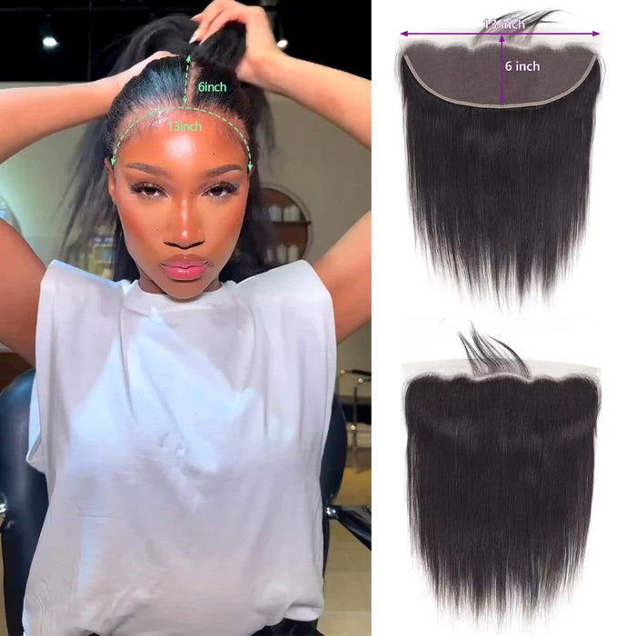 Straight 13×6 Human Hair Lace Frontal Closure Only