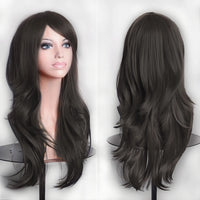 Soowee 70cm Long Synthetic Wigs Pink Purple Cosplay Wig Wavy Halloween Costume Hair Fake Hairpieces for Women