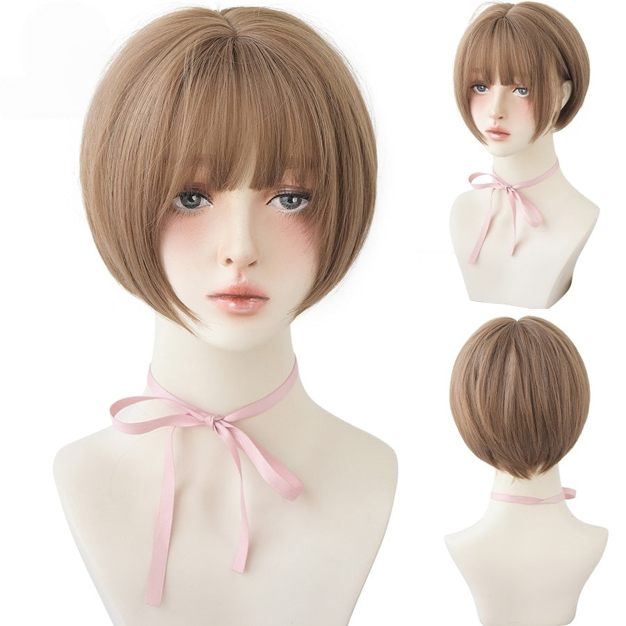 Short Black Bob Wig with Bangs – Synthetic Heat-Resistant Daily Wear Wig