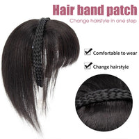 Clip-In Bangs Headband – Synthetic Fake Fringe Hair Extension with Invisible Natural Clips for Women