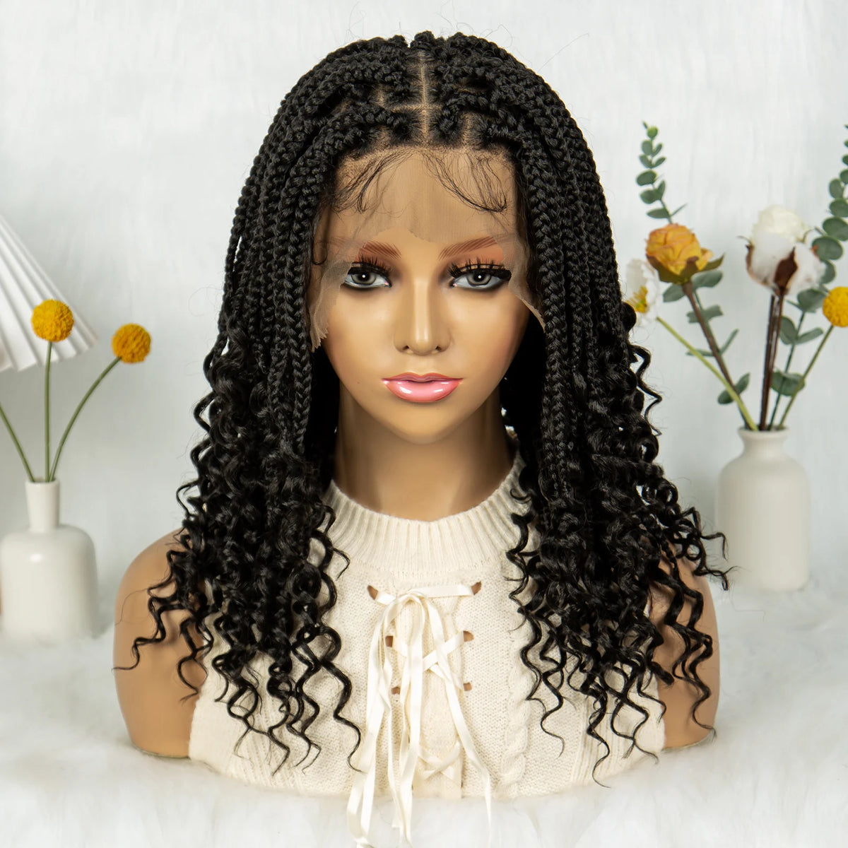 Dreadlock Wig for Black Women – Faux Locs Full Lace Wig with Curly Ends