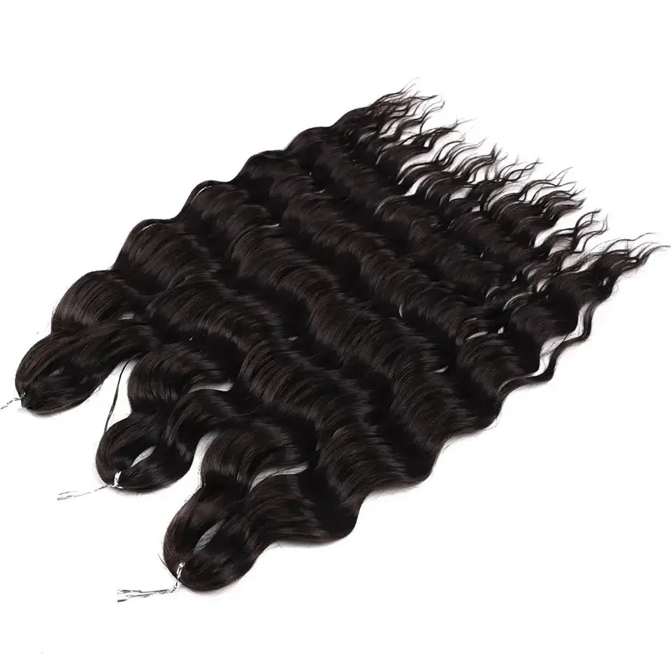 3 Pack Synthetic Loose Deep Wave Braiding Hair Extensions 24 Inch Deep Curly Twist Crochet Braid Hair Ombre Blonde Brown