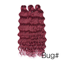 28 Inch Deep Wave Crochet Hair | Synthetic Ocean Wave Braiding Extensions