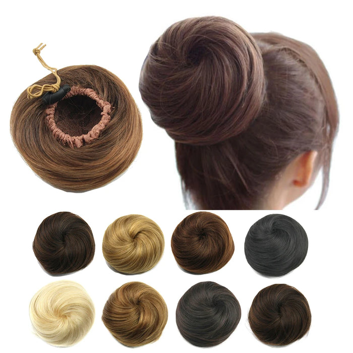 Synthetic Chignon Adjustable Hair Bun Hair Scrunchies Extension Curly Updo Hairpiece For Women