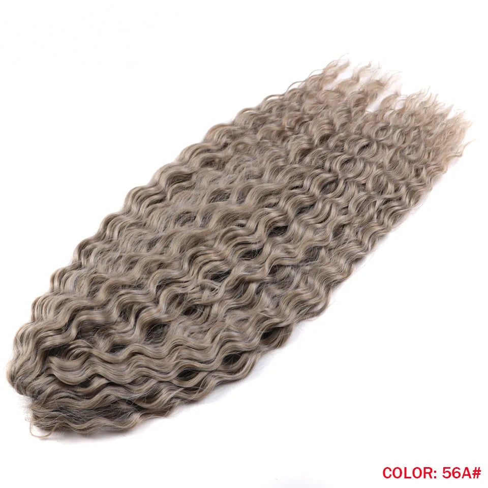 24 Inch Water Wave Crochet Braiding Hair Pink Blonde Synthetic Hair Extensions for Black Women