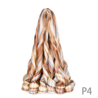 1B/Pink 24" Synthetic French Curly Braiding Hair Pre Stretched Loose Wavy Spiral Curl Crochet Braids Hair Extensions for Women