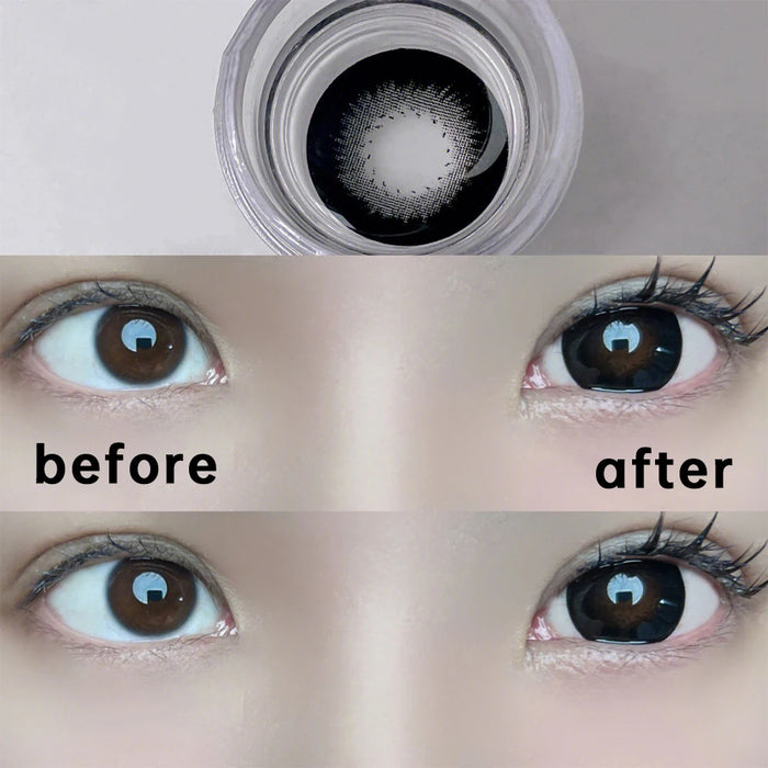 Contact Lenses Ovolook Big Black Lenses for Eyes Beauty Pupils Comestic Eye Color Lens 14.5mm Yearly