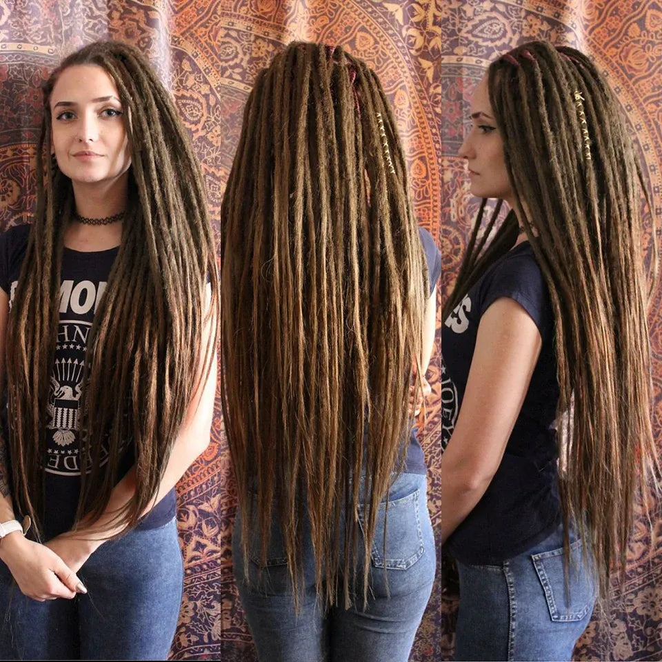 Handmade Synthetic Dreadlock Extensions | Crochet Dread Braids 24 & 36 Inch WIGMFG
