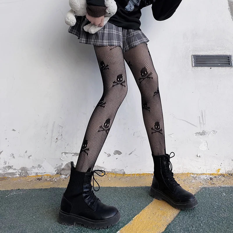 Japanese Lolita Retro Floral Rattan White Hosiery Hot Tights Classic Lolita Hollowed Out Lace Mesh Stockings Bottomed Pantyhose