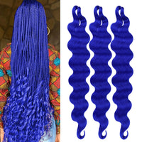 24 Inch Body Wave Braiding Hair French Curl for Goddess Box Braids Crochet Hair Braids Synthetic Hair Extensions（3pcs，T30#）