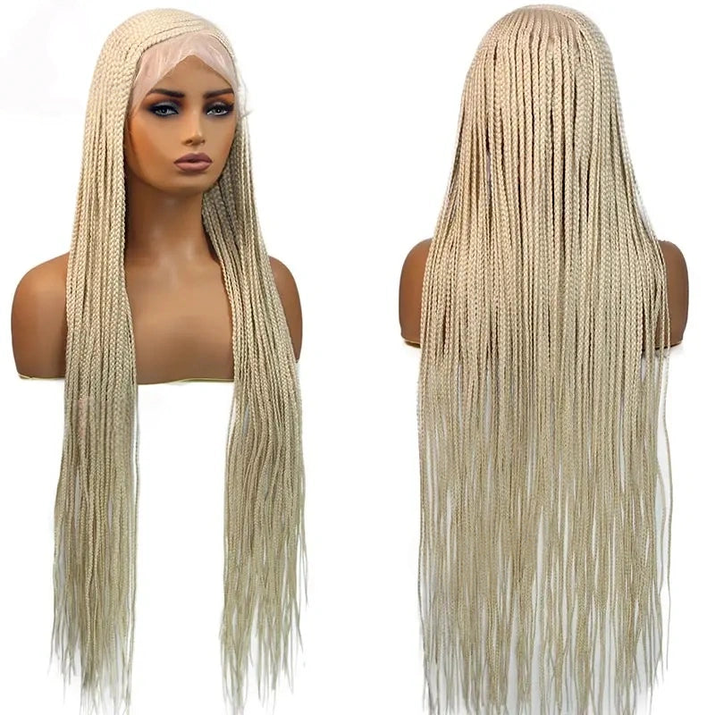 Faux Locs Crochet Cornrow Braided Wig Synthetic Full Lace Knotless Box Braids Wig