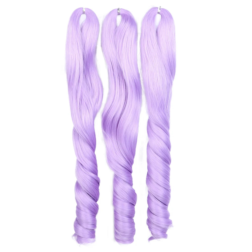 18 Inch French Curly Crochet Braiding Hair Synthetic Blonde Loose Wave Braids Hair Spiral Curls Hair Extensions