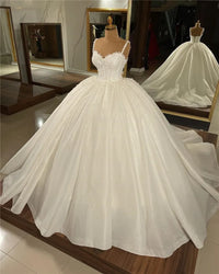 Smileven Saudi Arabia Wedding Dress Ball Gowns Spaghetti Straps Glitter Beading Bride Dresses Robe De Mariee 2023