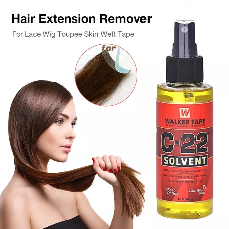C-22 118ml(4oz) Solvent  For Lace Wig/Toupee/Closure/Tape Hair Extension Glue remover Fast Acting + Walker Tape Ultra Hold Glue