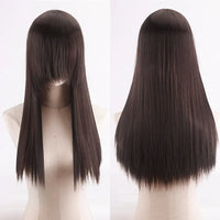 Cosplay Synthetic Wig 60cm Long Straight Curly Hairpiece Thickened High Temp Fiber Rainbow Color Rose Cap Party Halloween