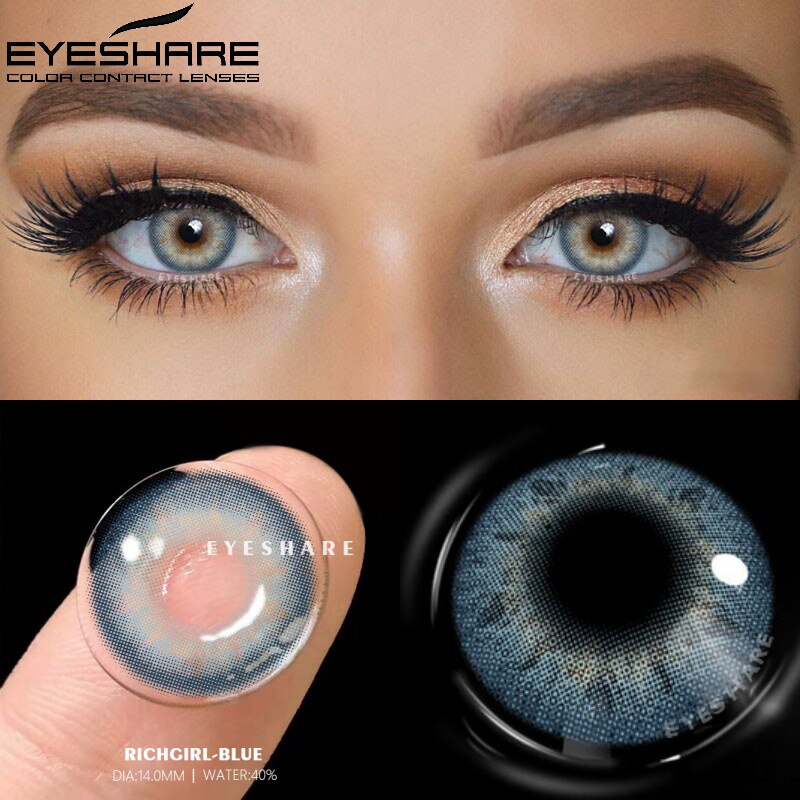 EYESHARE 2pcs Contact Lenses Brown Contact Lenses Beautiful Pupil Natural Contact Lenses for Eyes Yearly Cosmetic Contact Lenses