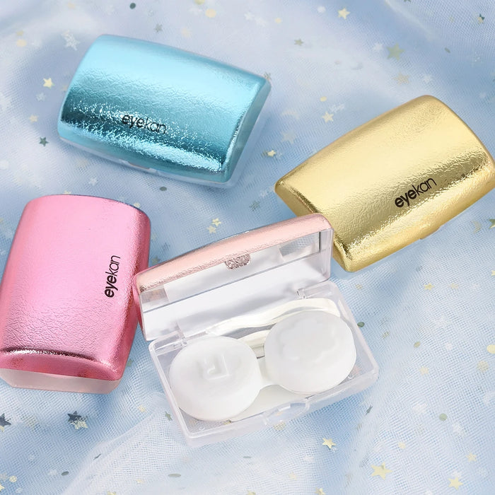 Mini Contact Lens Case Pocket Portable Easy Carry Make Up Beauty Pupil Storage Lenses Box Mirror Container Travel Kit Cute Style
