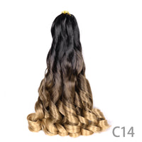 1B/Pink 24" Synthetic French Curly Braiding Hair Pre Stretched Loose Wavy Spiral Curl Crochet Braids Hair Extensions for Women
