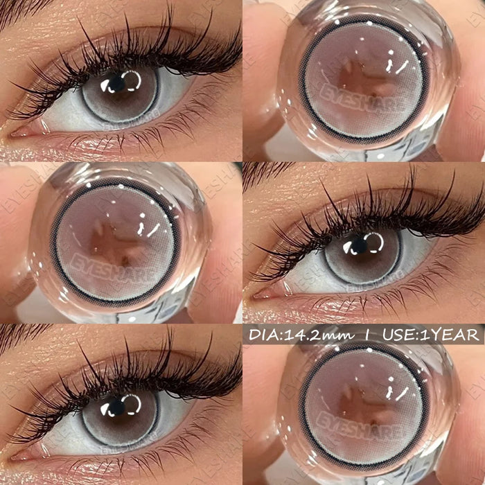 EYESHARE Colored Contact Lenses For Eyes Brown Eye Contact Korean Makeup Lens Gray Beauty Pupil Yearly Blue Lenses 2pcs/pair