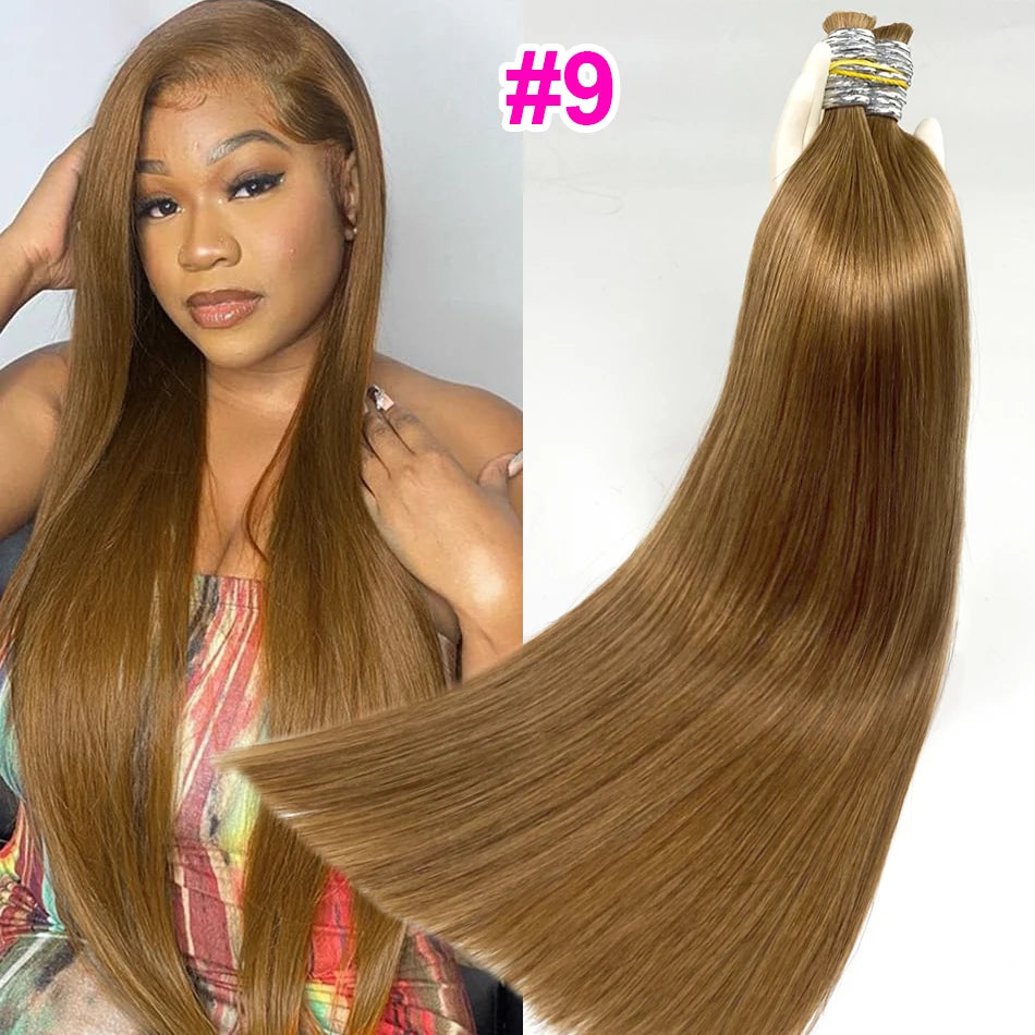 Straight Human Hair Bulk for Braiding | No Weft