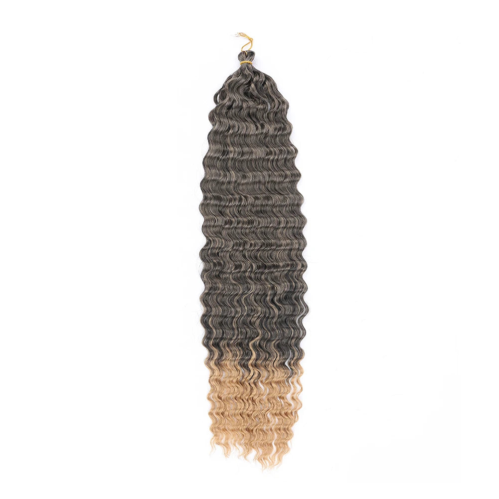 Ocean Wave Crochet Hair 22 Inch Deep Wave Curly Braiding Hair Soft Synthetic Crochet Braids for Black Women