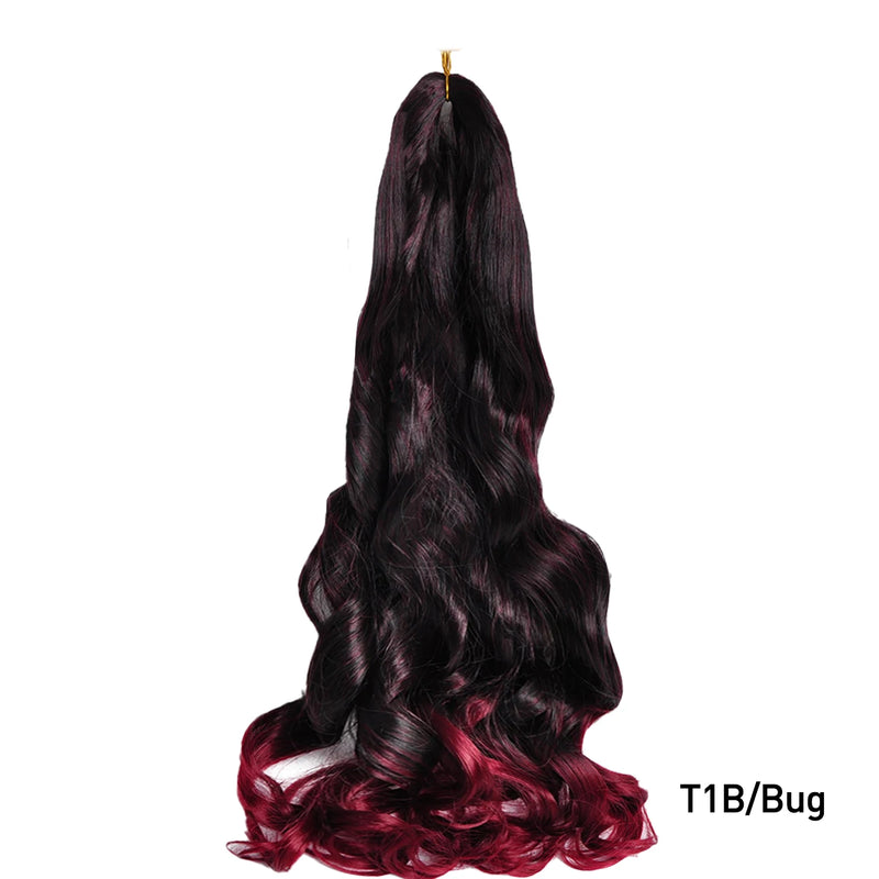 French Curls Braiding Hair Extensions Synthetic Hair Loose Wave Spiral Curl Braids High Temperature Ombre Pre Stretched Hair