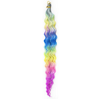 24 Inch Colored Deep Wave Crochet Hair – Synthetic Water Wave Braiding Extensions