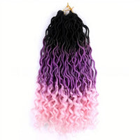 Curly Faux Locs Crochet Hair for Black Women 20In New Goddess Locs Crochet Hair With Curly Ends Ombre Blue Wavy Faux Locs Synthe
