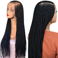 Faux Locs Crochet Cornrow Braided Wig Synthetic Full Lace Knotless Box Braids Wig